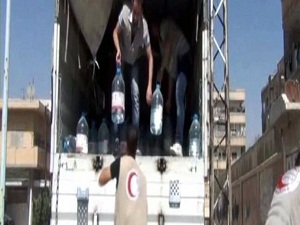 Suriye Kızılay'ından halka su yardımı