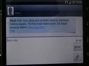 SMS'li uyarı