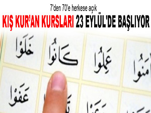 Kış Kur’an kursları 23 Eylül'de başlıyor
