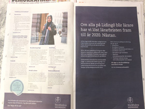 Stockholm Üniversitesi başörtülü reklam verdi