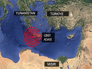 Girit'te 6.4 büyüklüğünde deprem