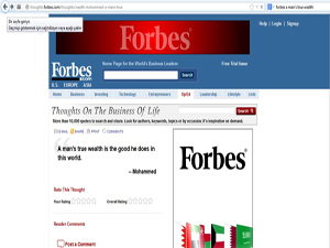 Forbes, ‘Günün Fikri’ olarak hadis yayınladı