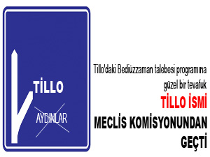 Tillo ismi Meclis Komisyonundan geçti