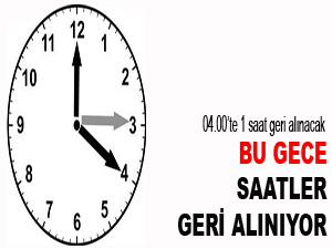 Bu gece saatler geri alınıyor