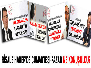Risale Haber'de hafta sonu öne çıkan manşetler