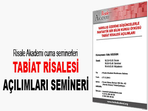 Tabiat Risalesi Açılımları semineri