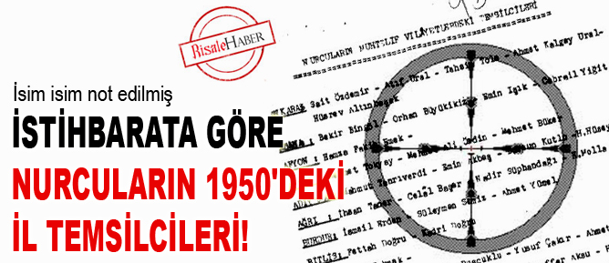 İstihbarata göre Nurcuların 1950'deki il temsilcileri!