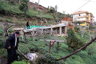 Evine ulaşmak için 68 metrelik köprü yaptı