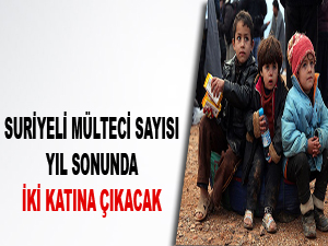 Suriyeli mülteci sayısı yıl sonunda iki katına çıkacak