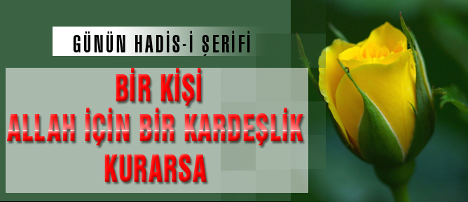 Bir kişi Allah için bir kardeşlik kurarsa