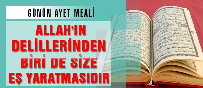 Allah'ın delillerinden biri de size eş yaratmasıdır
