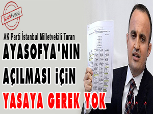 Ayasofya'nın açılması için yasaya gerek yok