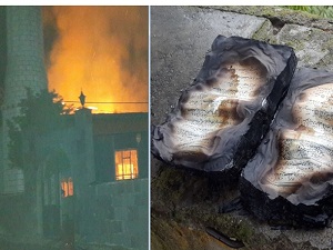 Tarihi cami yangınında Kur'an-ı Kerim'in sayfalarına ateş dokunmadı