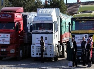 Suriye'ye 3 tır yardım