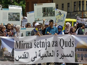 Bosna Hersek'te Filistin protestosu