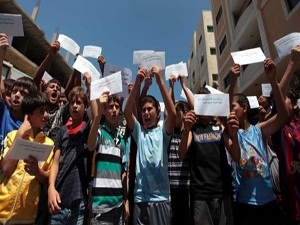 Gazzeli çocuklardan tutuklulara destek gösterisi