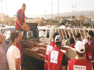 Kızılay çadırları kuruluyor