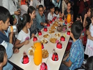 Yetim çocuklar doğum günlerini kutladı