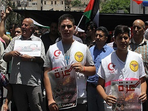 Nablus kentinde Gazze'ye destek gösterisi düzenlendi