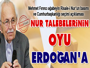 Nur talebelerinin oyu Erdoğan’a