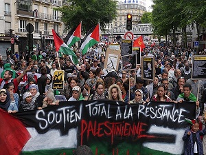 Paris'te, Filistin'e destek vermek yasak
