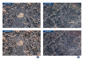 Gazze'deki yıkımın uydudan görünümü