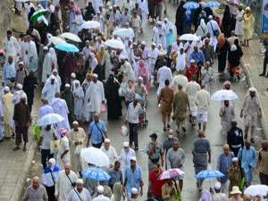Hacılara yağmur sürprizi