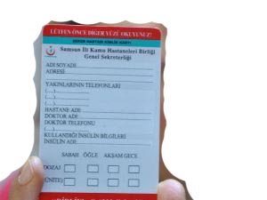 Şeker Hastalarına Özel Kimlik Kartı