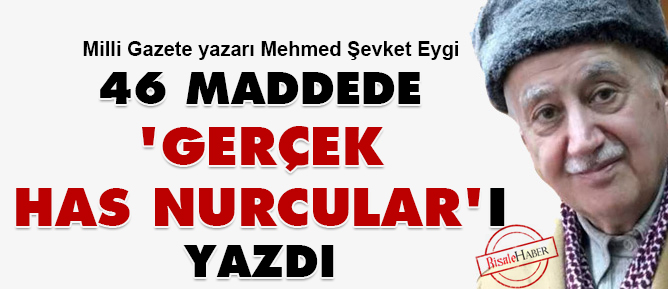 Eygi, 46 maddede 'Gerçek Has Nurcular'ı yazdı