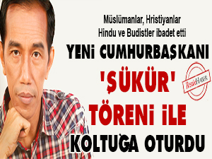 Yeni Cumhurbaşkanı 'şükür' töreni ile koltuğa oturdu