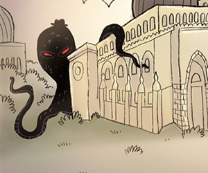 İbadethaneye bulaşan ahtapot