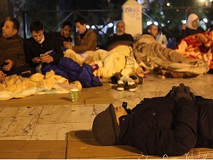 Yunanistan'da Suriyeli sığınmacılar eylem yapıyor