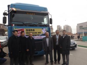 Suriye'ye Yardım Tırları Dualarla Gönderildi