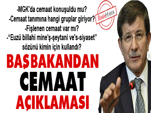 Başbakandan cemaat açıklaması