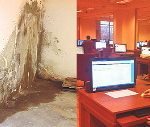 Arşiv binasında küf ve su krizi