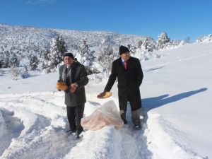 Yaban Hayvanlarına Yem Bırakıldı