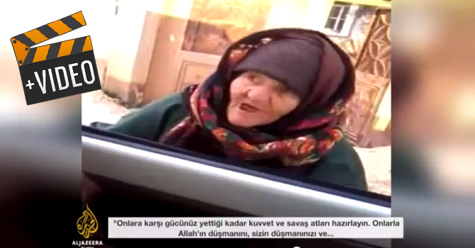 Suriyeli yaşlı kadın IŞİD ve Beşşar'a ayetle haykırdı
