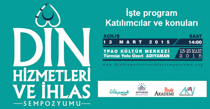 Din Hizmetleri ve İhlas Sempozyumu programı