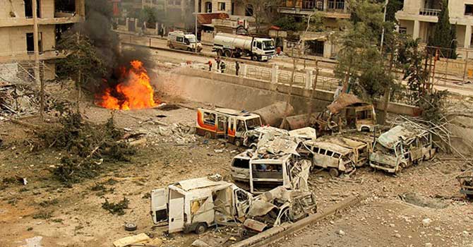 Suriye ordusu hastaneyi bile bombaladı