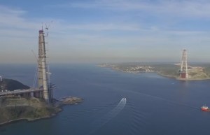 3. Köprü inşaatı drone ile görüntülendi