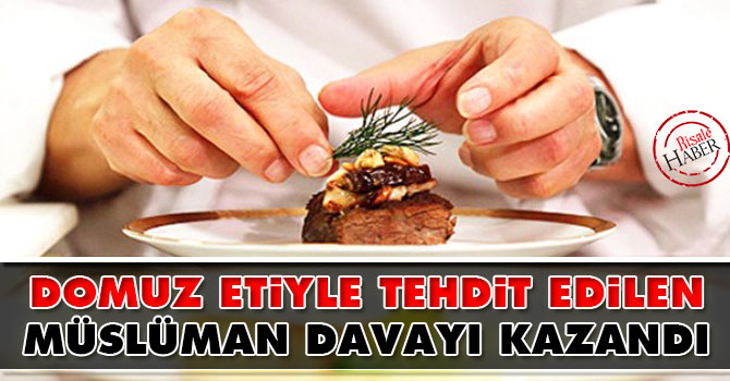 Domuz etiyle tehdit edilen Müslüman davayı kazandı