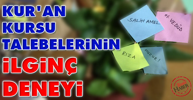 Kur'an Kursu talebelerinden ilginç deney
