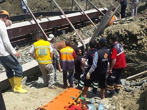 Edirne'de baraj inşaatında göçük