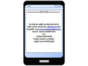 Yurtdışı seyahatlerde kısa mesajla sağlık uyarısı