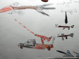 Suriyeli çocuklar savaşı çizdiler