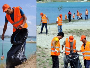 Cezalarını doğayı temizleyerek çekiyorlar