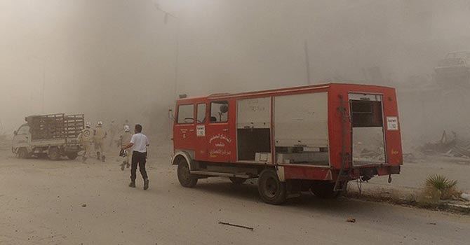 Suriye'de 24 saat içinde 16 varil bombası atıldı