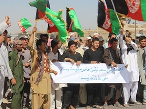 Afganistan'da Türkmenler eylem yaptı