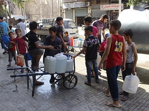 Halep'te 4 mahalle 15 gündür susuz