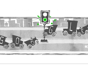 Google'dan ilk trafik lambası için Doodle